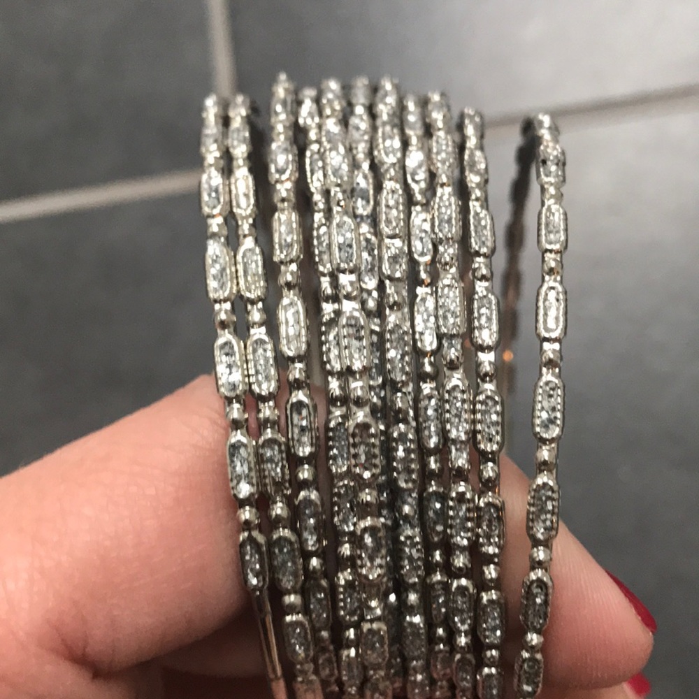 Silver sparkle bangles - Picture 2 of 3